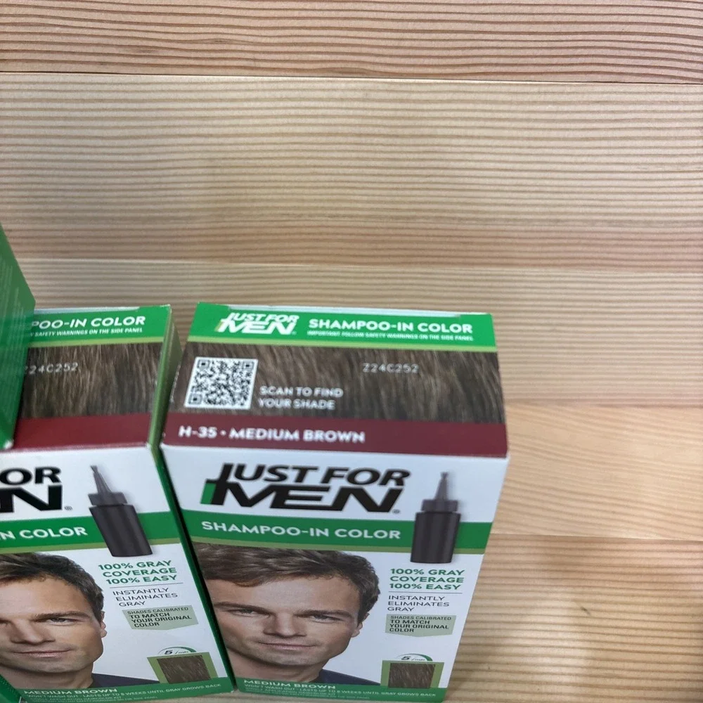 Just for Men H-35 MEDIUM BROWN Hair color Shampoo Lot Of 5